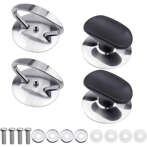 4 Pcs Pot Lid Knobs, Universal Replacement Handles for Pans, Replacement Caps with Screws for Pots