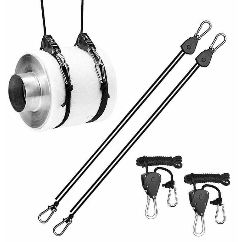 4 Pcs Poulie Cliquets Robuste Corde Clip Cintre Reglable Levage Poulie Longe Cintre Kayak Et Canoe Bateau Arc Corde Verrouillage Sangle D'Arrimage