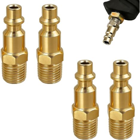 4 PCS Raccord Rapide Air Comprimé 1/4 NPT Mâle, Américain Fileté pour Compresseur, Embout de Tuyau Pneumatique, Connecteur Système d'Air et Outils Pneumatiques -
