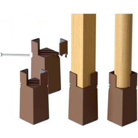 4 PCS Rehausseurs de Lit Réglables 22-42mm Marron Rehausseur Meuble 10cm pour Pieds de Chaise Table Canapé avec Pince à Vis