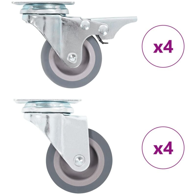 Vidaxl - 8 pcs Roulettes pivotantes 50 mm