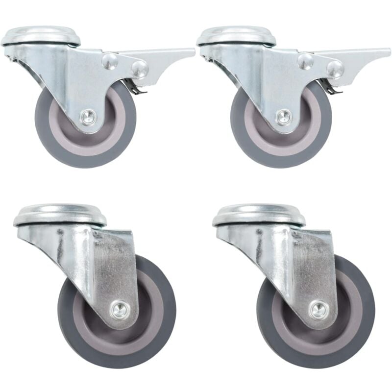 Vidaxl - 4 pcs Roulettes pivotantes à trou de boulon 50 mm