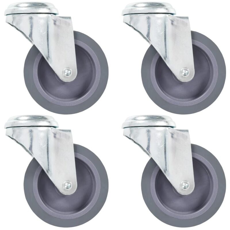 Vidaxl - 4 pcs Roulettes pivotantes à trou de boulon 75 mm