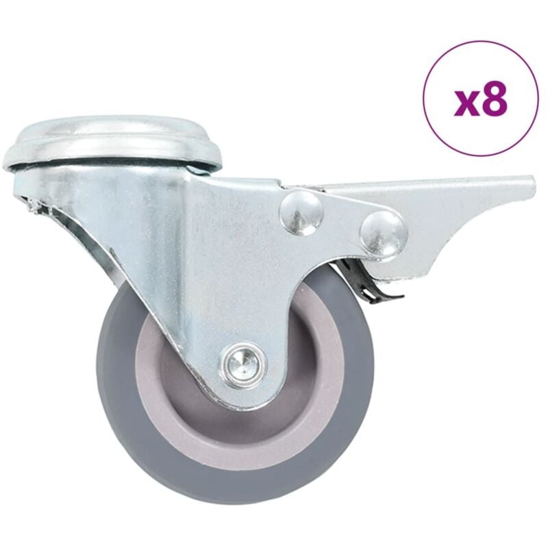 Vidaxl - 8 pcs Roulettes pivotantes à trou de boulon 50 mm