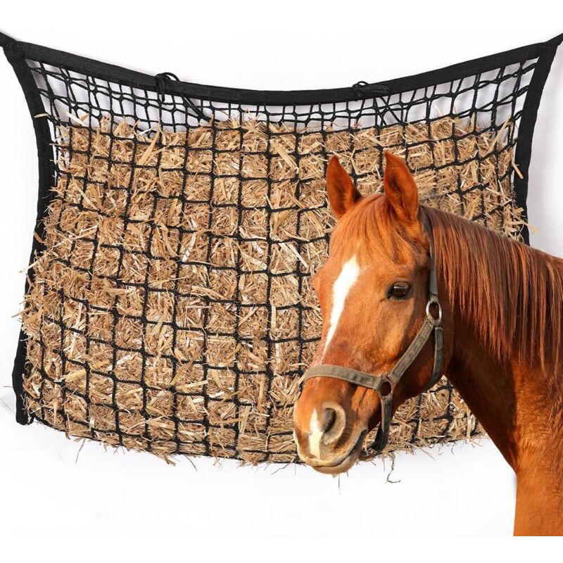 Filet à Foin pour Chevaux,Filet a Foin Chevaux 90 x 60cm,Sac à Foins pour Chevauxs, Sac d'alimentation pour FoinFilets DAlimentation pour Poneys