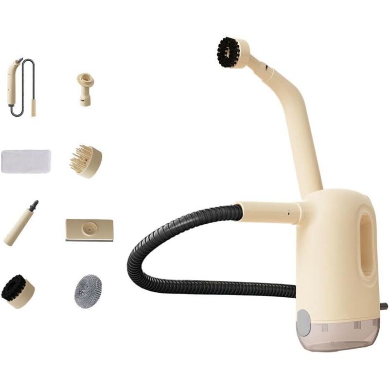 Nettoyeur à vapeur portable 120°C, 3,0 bar, pour cuisine, climatisation, réfrigérateur, canapé, 1200W, 5 têtes de brosse, capacité 300ml Nettoyeur à vapeur portable 120°C, 3,0 bar, pour cuisine, climatisation, réfrigérateur, canapé, 1200W, 5 têtes de brosse, capacité 300ml