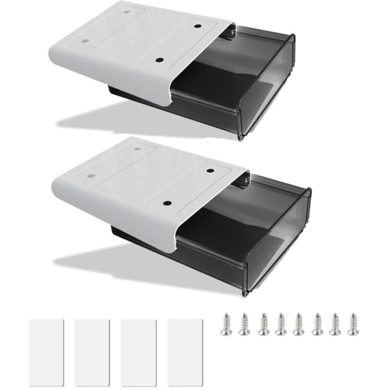 Tiroir Sous Bureau, 2 Pièces Caché Tiroir Suspendu Rangement Sous Bureau pour la Maison Entreprise et école (Noir) Tiroir Sous Bureau, 2 Pièces Caché Tiroir Suspendu Rangement Sous Bureau pour la Maison Entreprise et école (Noir)