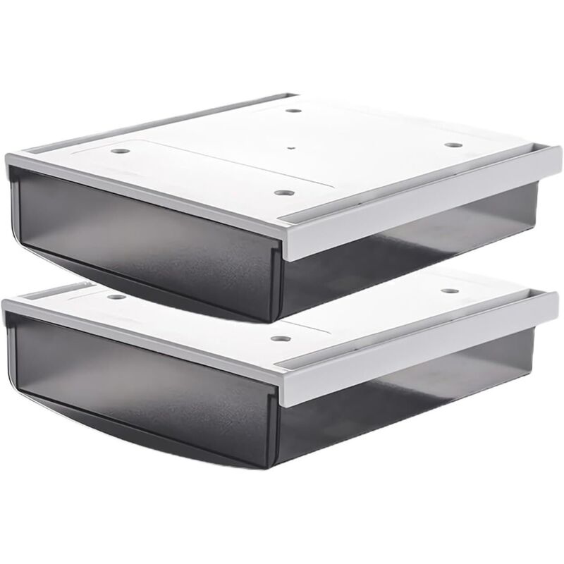 2X 1,7L Tiroirs Sous Bureau, 21x18x5,4cm Autocollant Boîte à Tiroirs Cachée, Organisateur Boîte Rangement pour Bureau/Meuble/Bibliothèque/Armoire de 2X 1,7L Tiroirs Sous Bureau, 21x18x5,4cm Autocollant Boîte à Tiroirs Cachée, Organisateur Boîte Rangement pour Bureau/Meuble/Bibliothèque/Armoire de