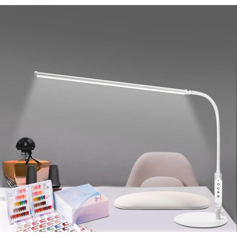60cm Lampe de Table Manucure: 360 ° Flexible Lampe de Bureau LED Anti-éblouissement pour Prothésiste Ongulaire - Luminosité Réglable - Contrôle