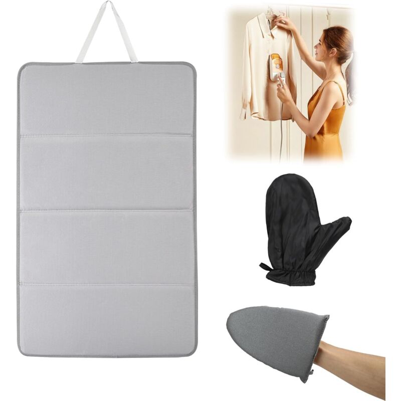 Tapis de repassage pliable, mini planche à repasser à suspendre pour voyage, compact et portable, pour presser la vapeur sur une table, un lit, à Tapis de repassage pliable, mini planche à repasser à suspendre pour voyage, compact et portable, pour presser la vapeur sur une table, un lit, à