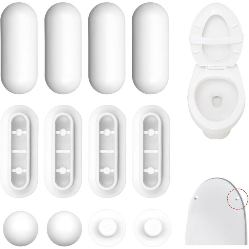 (blanc)12 Pièces Tampons pour Abattant De WC , Amortisseur Universel pour Siège Et Couvercle de Toilette, Réduit le Bruit, pour La Maison, le Bureau (blanc)12 Pièces Tampons pour Abattant De WC , Amortisseur Universel pour Siège Et Couvercle de Toilette, Réduit le Bruit, pour La Maison, le Bureau