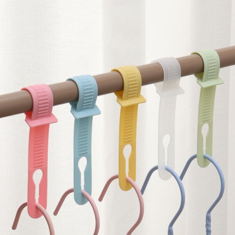 Lot de 5 cintres résistants au vent avec crochet fixe antidérapant et boucle à linge réglable pour intérieur et extérieur