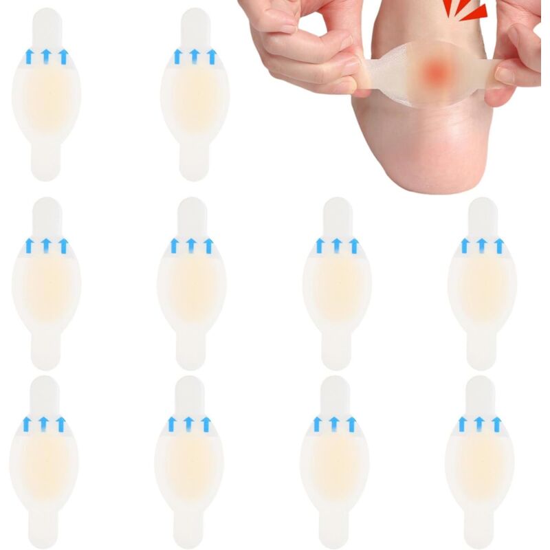 Pansement Hydrocolloïde Gel 10 Pièces Bandages Ampoule 2.8 6.9cm, Invisibles en Gel pour Prévention et Soin des Pieds