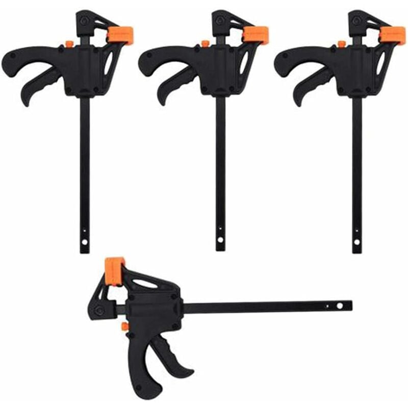 Fei Yu - 4 Pcs Serre-Joint,4 in Pince à Barre à Cliquet, Main Rapide à Cliquet à Libération,Serre-Joint Robuste En Alliage pour des Applications de