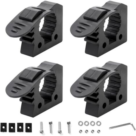 4 Pcs Support de pelle, support de fixation à serrage rapide en caoutchouc, compatible avec les poignées d'outils de 3 à 4 cm de diamètre pour camions, UTV, VTT, tout terrain