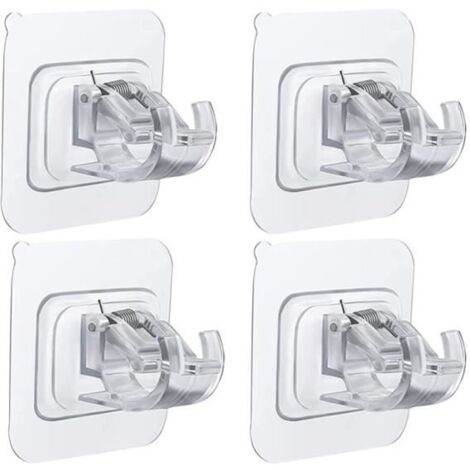 4 Pcs Support de Tringle à Rideau Autocollant Supports muraux pour tringles à Rideaux Auto-Adhésif Crochets Autocollants pour