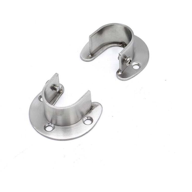 4 Pcs Support de Tringle à Rideaux Douilles en Forme de U Support Tringle Penderie Extrémité de Tige de Penderie pour Rideau ou Armoire, Brillant en