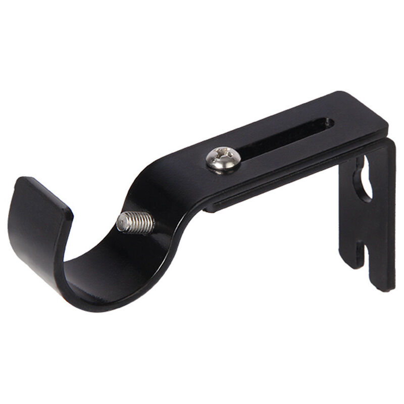 Shining House - 4 Pcs Support Tringle Rideaux Réglable avec 8 Vis Support Mural Barre Rideau Extensible en Acier Inoxydable ,noir,8.8-11.524.6cm