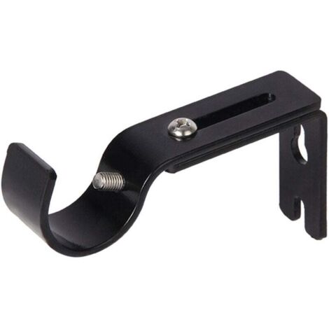 4 Pcs Support Tringle Rideaux Réglable avec 8 Vis Support Mural Barre Rideau Extensible en Acier Inoxydable ，noir，8.8-11.524.6cm