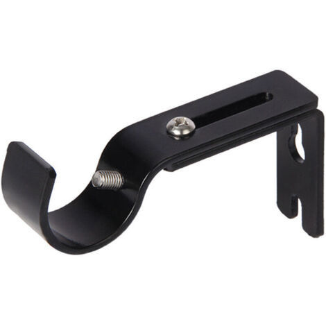 4 Pcs Support Tringle Rideaux Réglable avec 8 Vis Support Mural Barre Rideau Extensible en Acier Inoxydable ，noir，8.8-11.524.6cm
