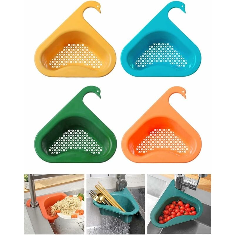 Set of 4 Swan Drain Basket for Kitchen Sink, Kitchen Sink Strainer, Multifunctional Kitchen Sink Strainer, Kitchen Sink Accessories,