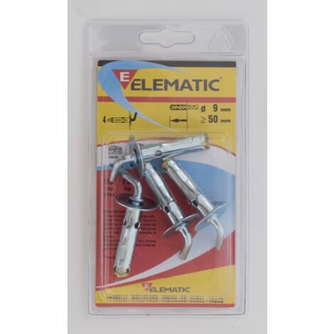 4 pcs T61 / GC9 ancres fischer Elematic ancre + crochet court 9x40 mm