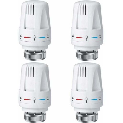 4 PCS Tête Thermostatique Radiateur, Tête Thermostat Radiateur TRV M30 x 1,5, Vanne Thermostatique Radiateur, Vannes de Radiateur de Radiateur pour Système de Chauffage pour Maison et Bureau