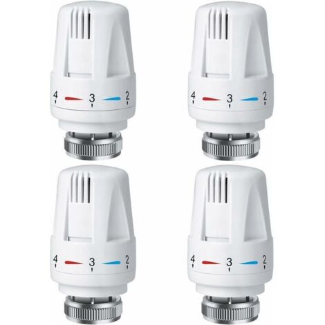 4 PCS Tête Thermostatique Radiateur, Tête Thermostat Radiateur TRV M30 x 1.5, Vanne Thermostatique Radiateur, Vannes de Radiateur de Radiateur pour Système de Chauffage pour Maison et Bureau