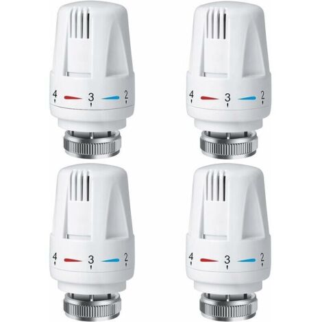 4 PCS Tête Thermostatique Radiateur, Tête Thermostat Radiateur TRV M30 x 1,5, Vanne Thermostatique Radiateur, Vannes de Radiateur de Radiateur pour Système de Chauffage pour Maison et Bureau--