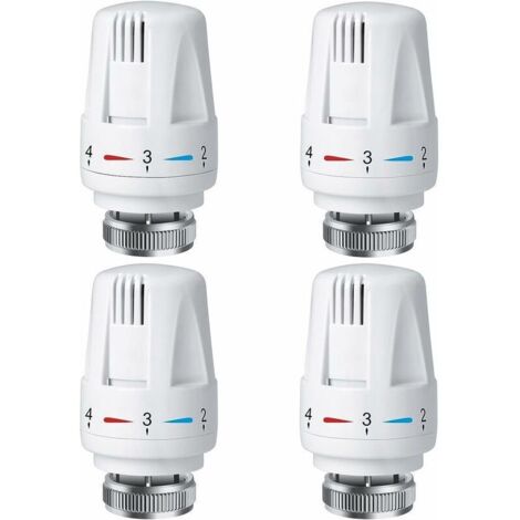 4 PCS Tête Thermostatique Radiateur, Tête Thermostat Radiateur TRV M30 x 1,5, Vanne Thermostatique Radiateur, Vannes de Radiateur de Radiateur pour Système de Chauffage pour Maison et Bureau