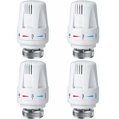 4 PCS Tête Thermostatique Radiateur, Tête Thermostat Radiateur TRV M30 x 1,5, Vanne Thermostatique Radiateur, Vannes de Radiateur de Radiateur pour Système de Chauffage pour Maison et Bureau