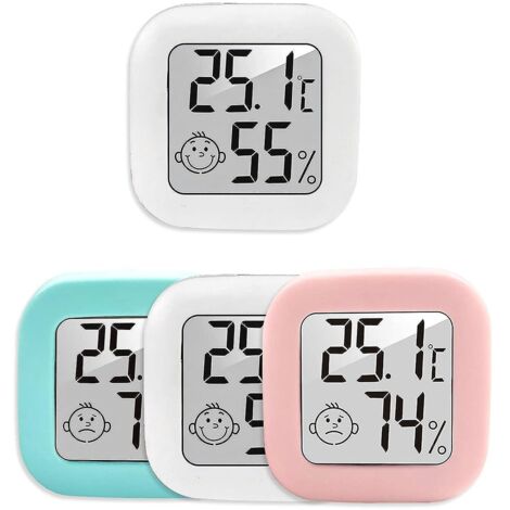 4 Pcs Thermomtre Hygromtre Numrique(2 Blancs + Rouges + Bleus), Mini Lcd Thermomtre Hygromtre Intrieur, Digital Thermometre Portables Maison Pour