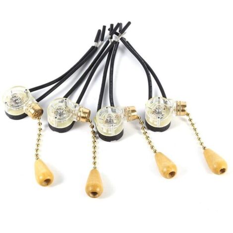 4 Pcs Tirer Interrupteur Maison Ventilateur Lampe Mur Lumière Remplacement Tirer la Chaîne Cordon Commutateur