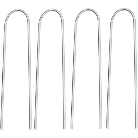 4 Pcs U Shaped Nail Tent Ground Staple High Hardness Stainless Steel Garden Pegs Securing Lawn Supplies