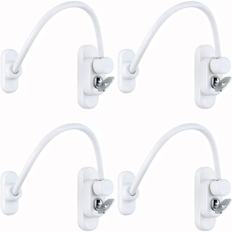 4 pcs Window Door Restrictor Child Safety Lock Baby Kids Wire Safe for Home Public and Commercial Applications with Screw Keys