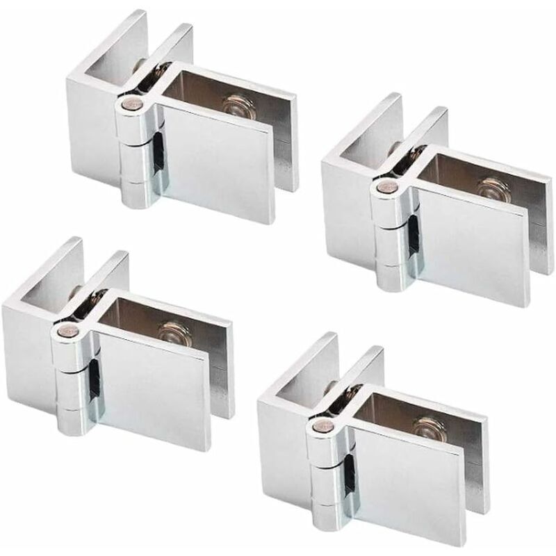 Csparkv - 4 pcs)90° Clip de porte verre charnière , Charnière de porte en verre en acier inoxydable