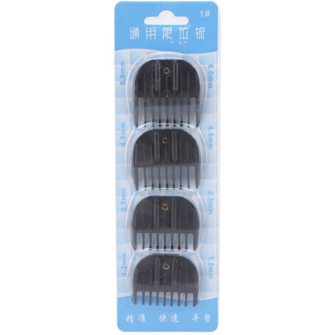 4 Peignes Guides Professionnels pour Tondeuse Cheveux, Accessoires Universels pour Coupe Précise - Noir