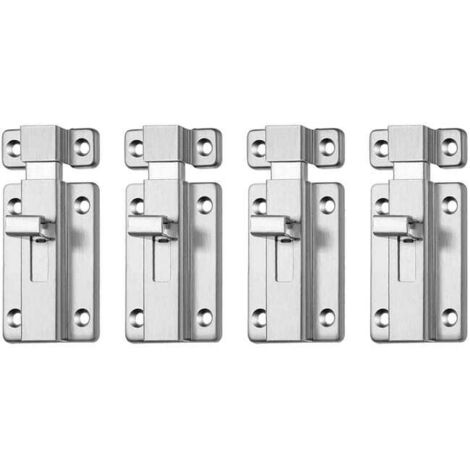 4 pestillos, perno de acero inoxidable de 7,6 cm (3"), pestillo para puerta corredera, para baño, aseo, cobertizo, dormitorio con cierre a presión.