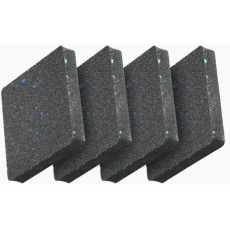 4 PEZZI 10x10x1,5 cm Tappetini in gomma per lavatrice, ammortizzatori antivibrazione, supporto sicuro per mobili e armadi per asciugatrice - con tappetino per lavatrice a scala