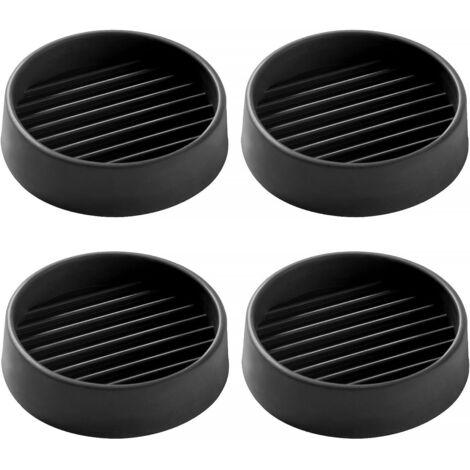4 pezzi 5,1 cm cuscinetti in gomma antiscivolo rotondi, cuscinetti antiscivolo per ruote di divani e letti, cuscinetti in gomma per piedini, per letto, armadio, divano, sedia, tavolo, nero