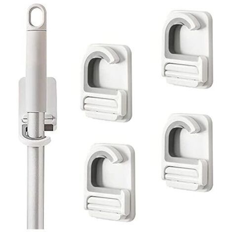 4 pezzi 5x6x7cm porta scope da parete, supporti da parete autoadesivi, porta scope, porta mocio