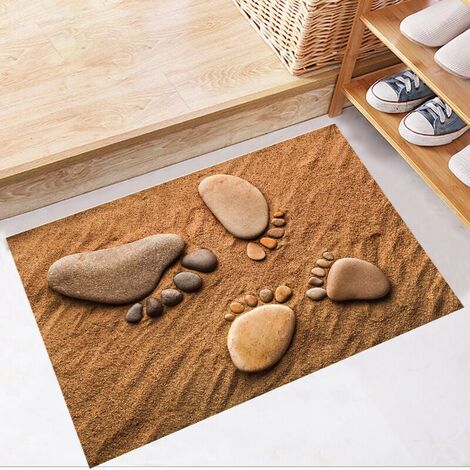 4 Pezzi Adesivi Murali Impronte di Spiaggia Adesivo Rimovibile 3D Impronte di Spiaggia Camera da Letto Soggiorno Pasta per Pavimenti Decorazione Decorazioni per la Casa Bagno Adesivi per Porte della C