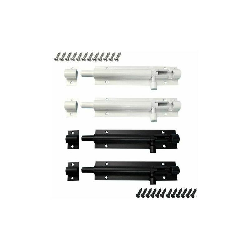 Chiusura A Scatto Per Porte In Legno - 2 Pezzi In Acciaio Inox 304 - Nero - 15,2 Cm - Con Viti Incluse