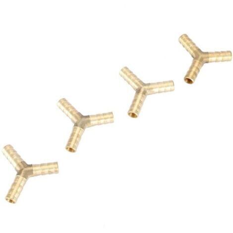 4 pezzi connessori a Y di ottone a 3 vie da 8 mm con spine, connettori a T per collegamenti di aria, gas e acqua