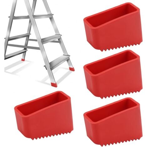 AIPERQ 4 pezzi Copripiedi per scale in gomma, punta per scale a pioli da 50x20 mm, piede per scale a pioli, piedini di ricambio universali in gomma per scale pieghevoli per lavoratori domestici
