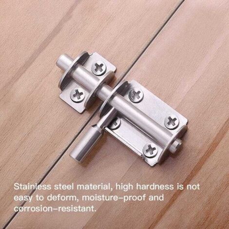 4 pezzi da 65 mm Mini serrature per porte scorrevoli in acciaio inossidabile Chiavistelli di sicurezza per porte con viti