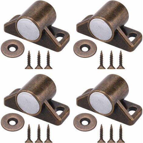 4 pezzi di chiusura magnetica per ante di armadietti con viti in acciaio inossidabile per ante scorrevoli di armadietti da cucina in stile rustico (bronzo)