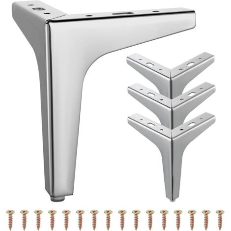 4 pezzi di gambe per mobili in metallo, gambe per mobili triangolari da 15 cm (6 pollici) per divano, tavolino, mobile TV e altri mobili
