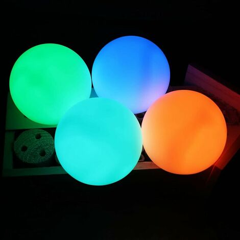 4 pezzi di luce galleggiante per piscina ， Luce a sfera LED impermeabile IP68 ， Lampada LED per piscina 16 colori RGB Cambia con telecomando applicare Bagno ， Palla luminosa per esterni ， Fes