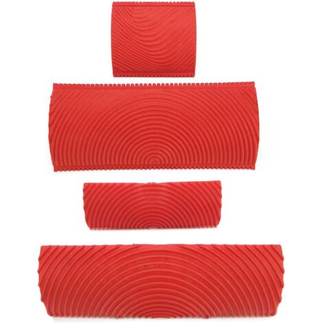 4 pezzi di strumento per venature del legno in gomma, strumento per pitturare venature del legno, vernice in gomma plastica con manico, imitazione venature del legno in gomma, per porte, pareti, mobil